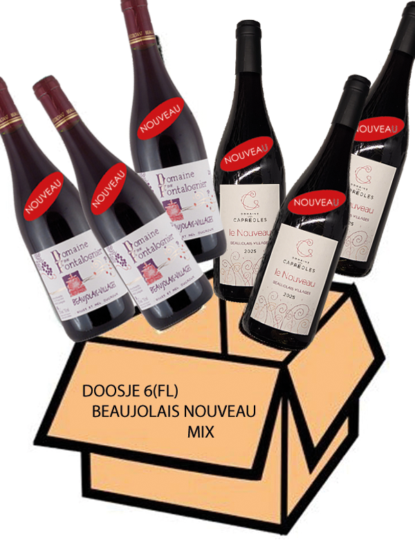 Doosje Beaujolais Primeur (Nouveau) 2025 MIX Doos 3+3